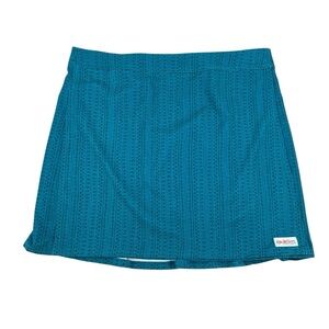 Rip Skirt Hawaii Skirt Womens Size XL Teal Blue Dot Print Wrap Swim Coverup